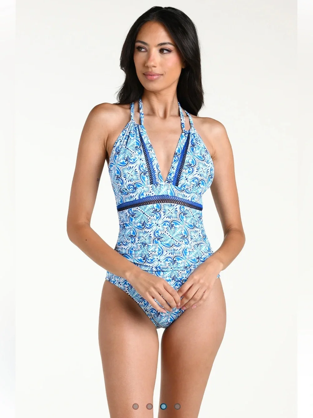 La Blanca swimsuit - high neck keyhole one piece costa azul bathing suit, 6